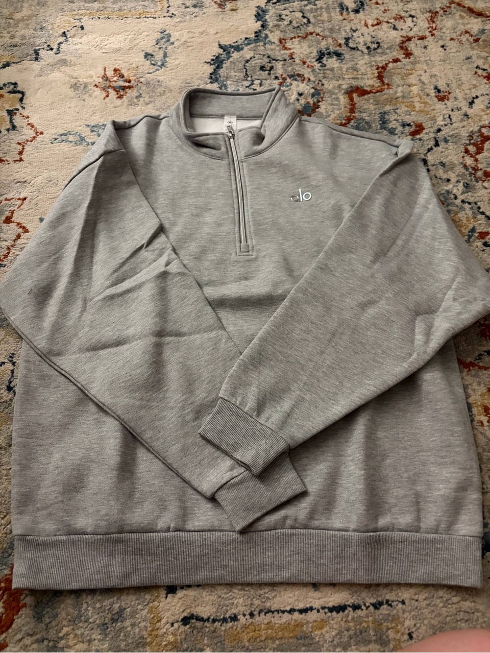 NWT Alo Yoga Accolade 1/4 Zip Pullover Athletic Heather Grey